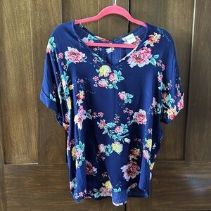 Floral Dolman Style Blouse